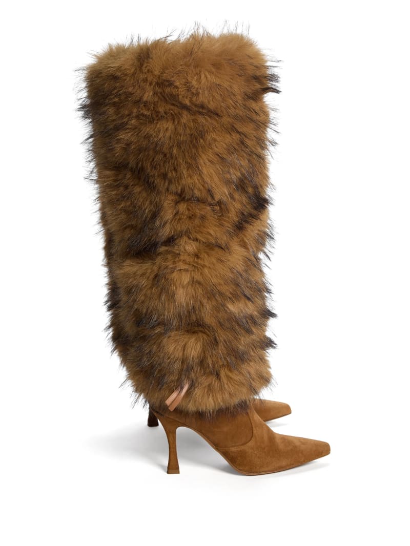 shearling high boots