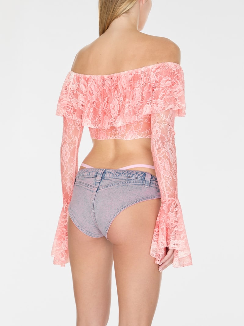 off-the-shoulder lace top