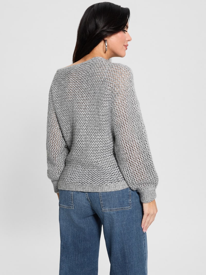 Poa Metallic Off-Shoulder Sweater