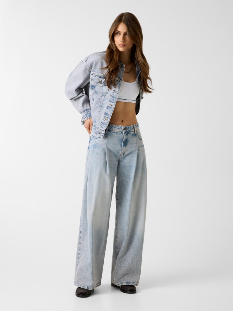G12 Pleated extra wide-leg jeans