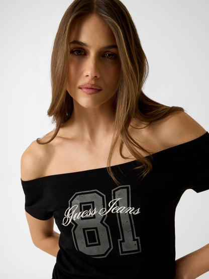 Off-shoulder t-shirt