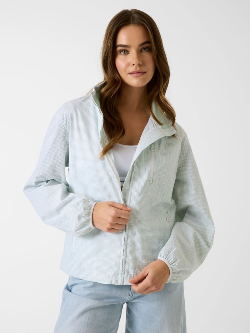 Checked windbreaker