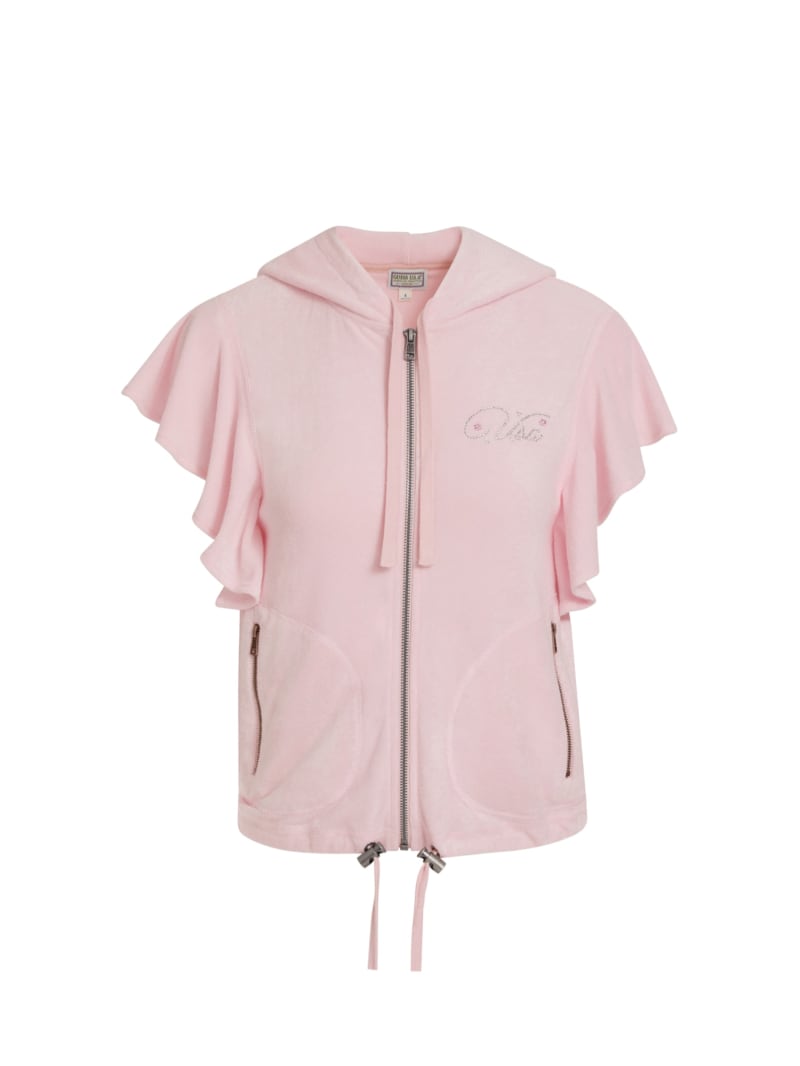 Ruffled hooded vest