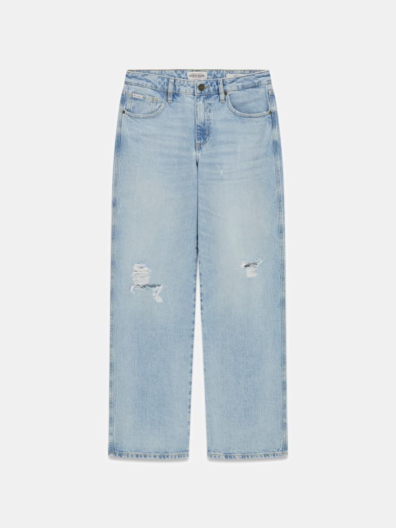 Destroyed Straight-Leg Boyfriend Jeans