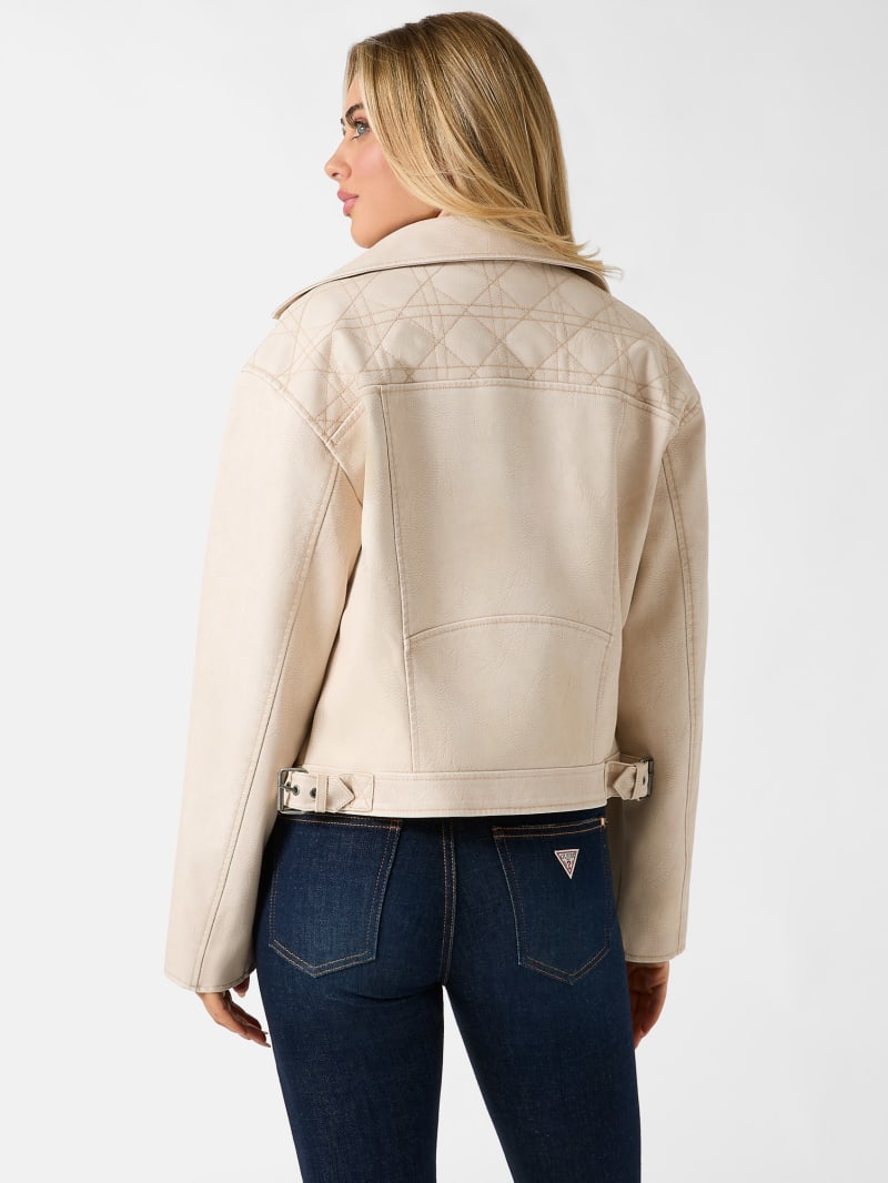 Leather biker jacket