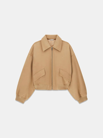Faux suede bomber jacket