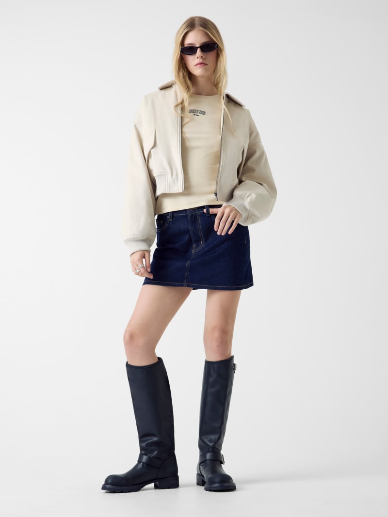 Faux suede bomber jacket