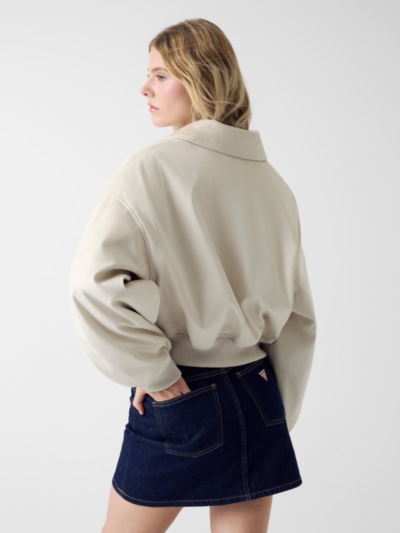 Faux suede bomber jacket
