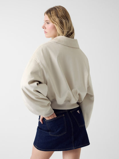 Faux suede bomber jacket