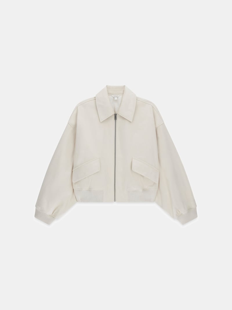 Faux suede bomber jacket