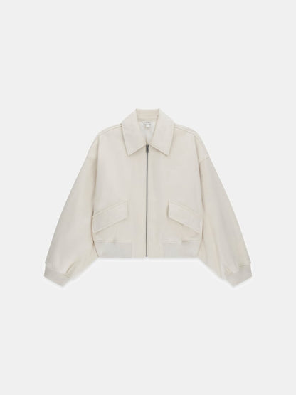 Faux suede bomber jacket