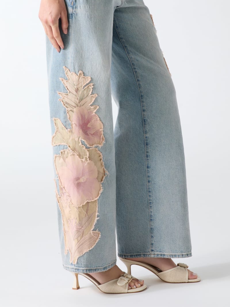 Flowers wide-leg jeans