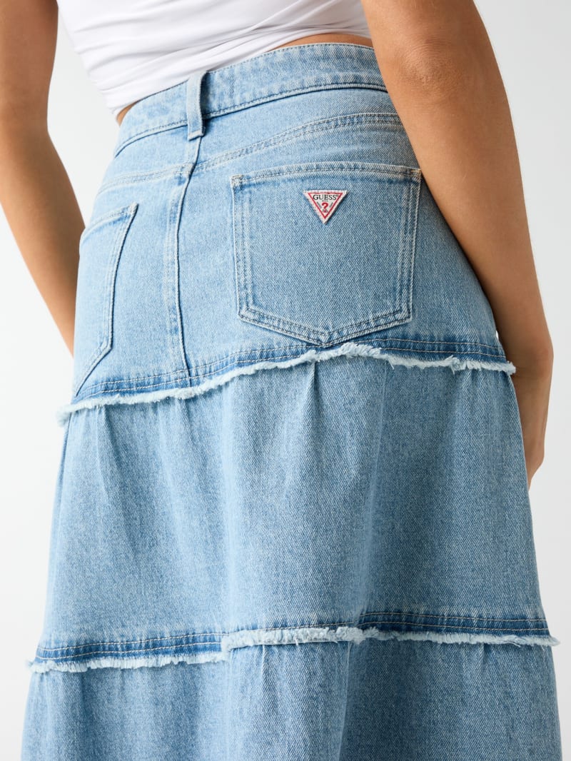 Denim midi skirt