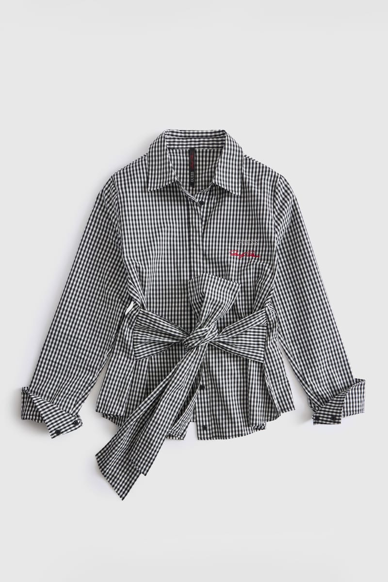 Printed bow shirt