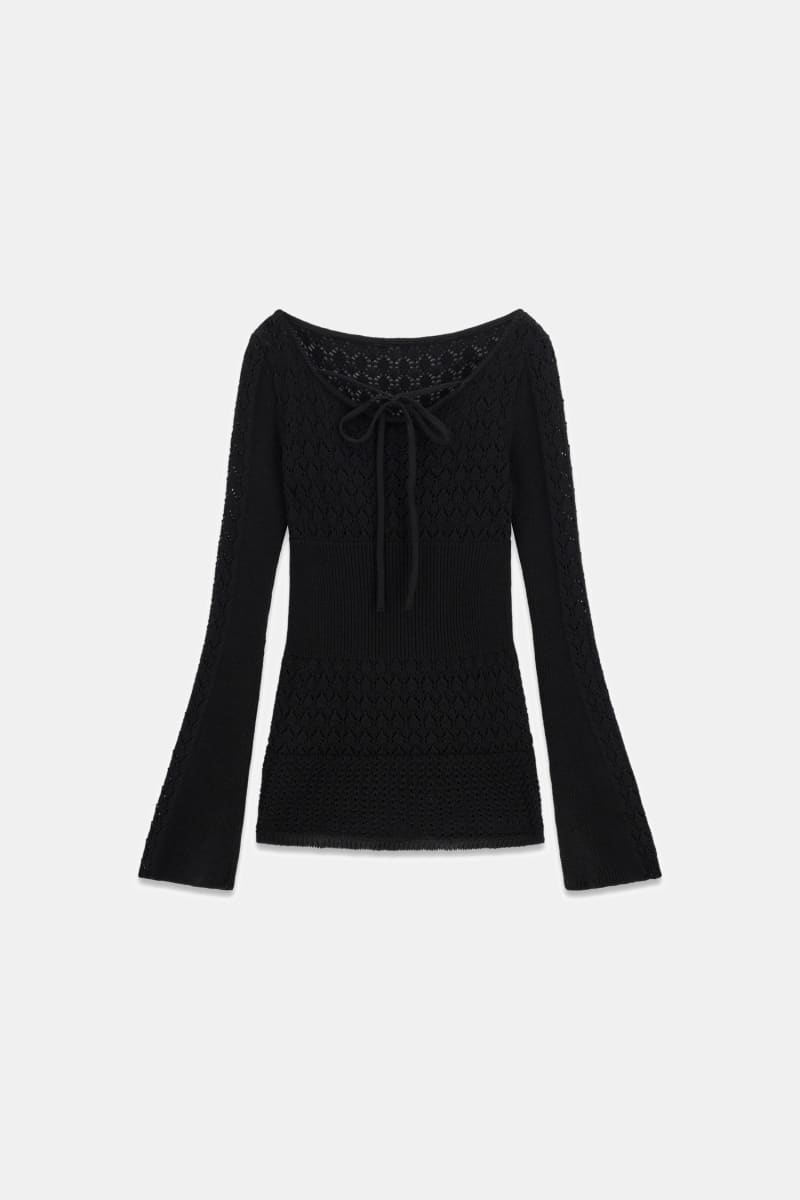 Sweater Top With Bow