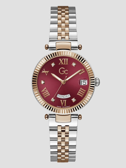 Two-Tone and Red Analog Watch