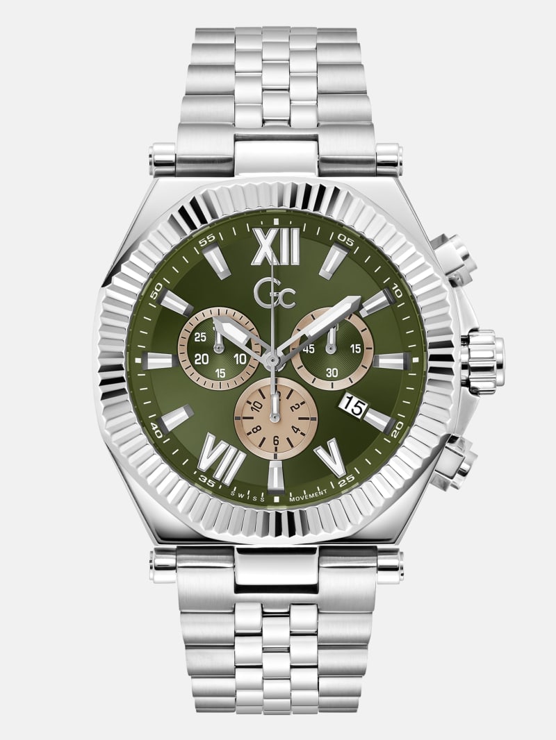 Gc Silver-Tone Multifunction Watch