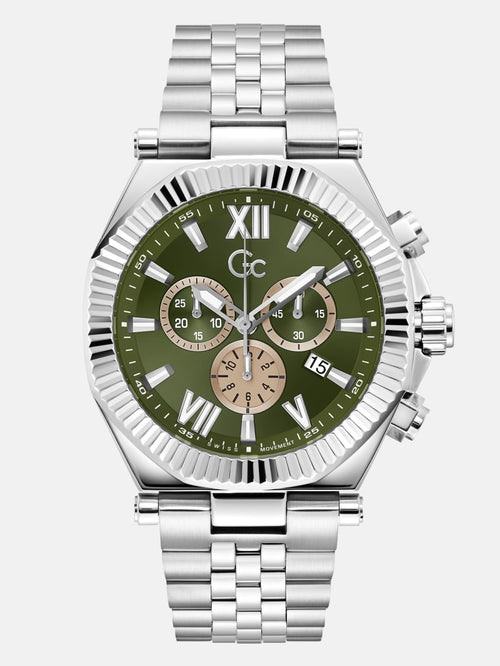 Gc Silver-Tone Multifunction Watch